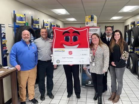 Matthews Tire Gifts $8,000 to The Salvation Army After Oil Change for the Better