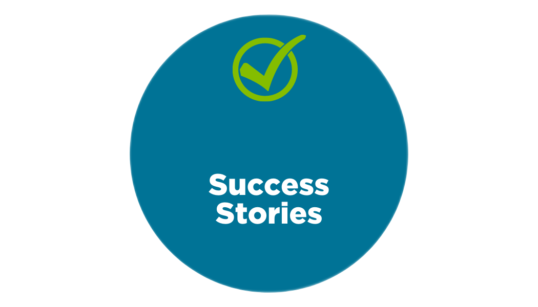 Circle checkmark success stories