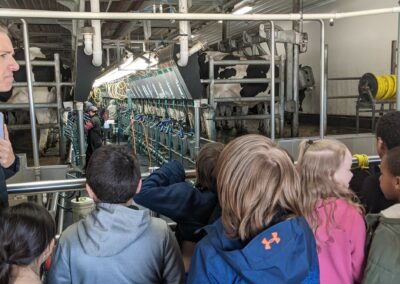 A group of children at the farm