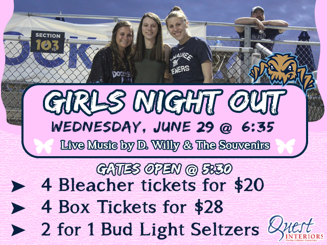 Dock Spiders to Host Girls Night Out on June 29