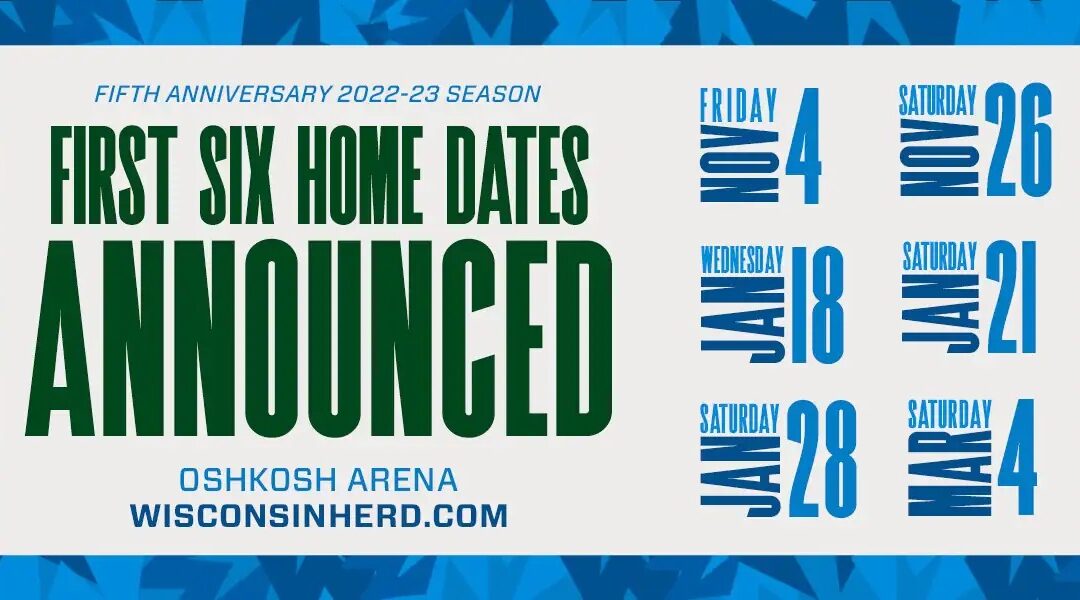 Wisconsin Herd Announces Initial Six Home Dates For Fifth Anniversary Season