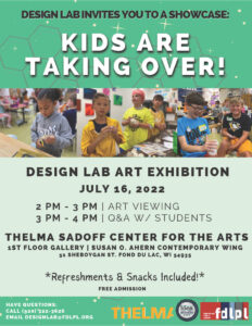 Art exhibit flyer with children