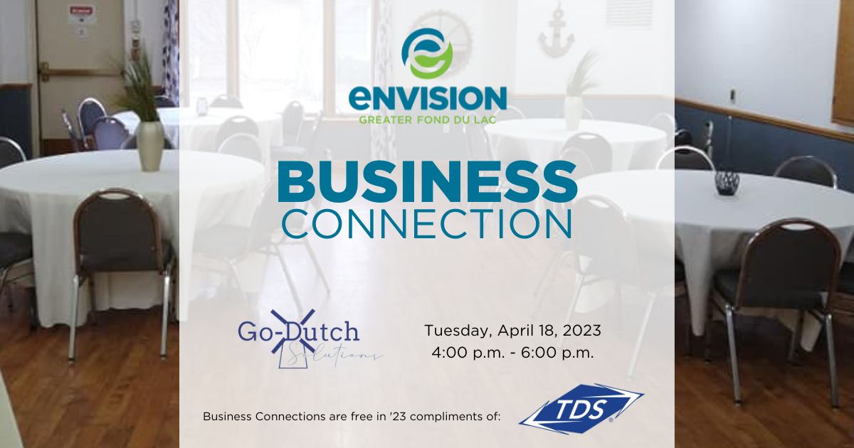 empty tables for a business connection flyer
