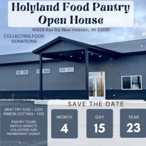 Metal building with open house information