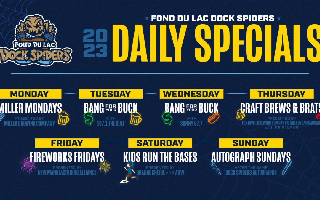 Dock Spiders Daily Specials Return for 2023