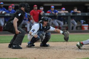 Baseball catcher and umpire