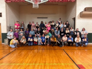 Large group in a gym
