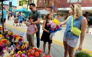 People at a farmers market