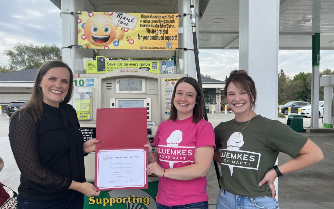 Rosendale-Brandon School District Honors Local Business for its Support
