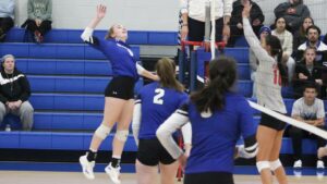 Women playing volleyball