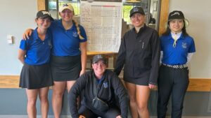 A group of women golfers