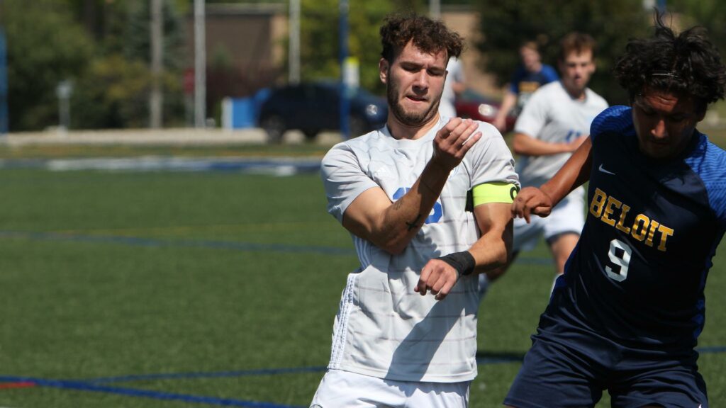 Men playing soccer