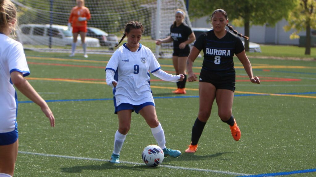 women playing soccer
