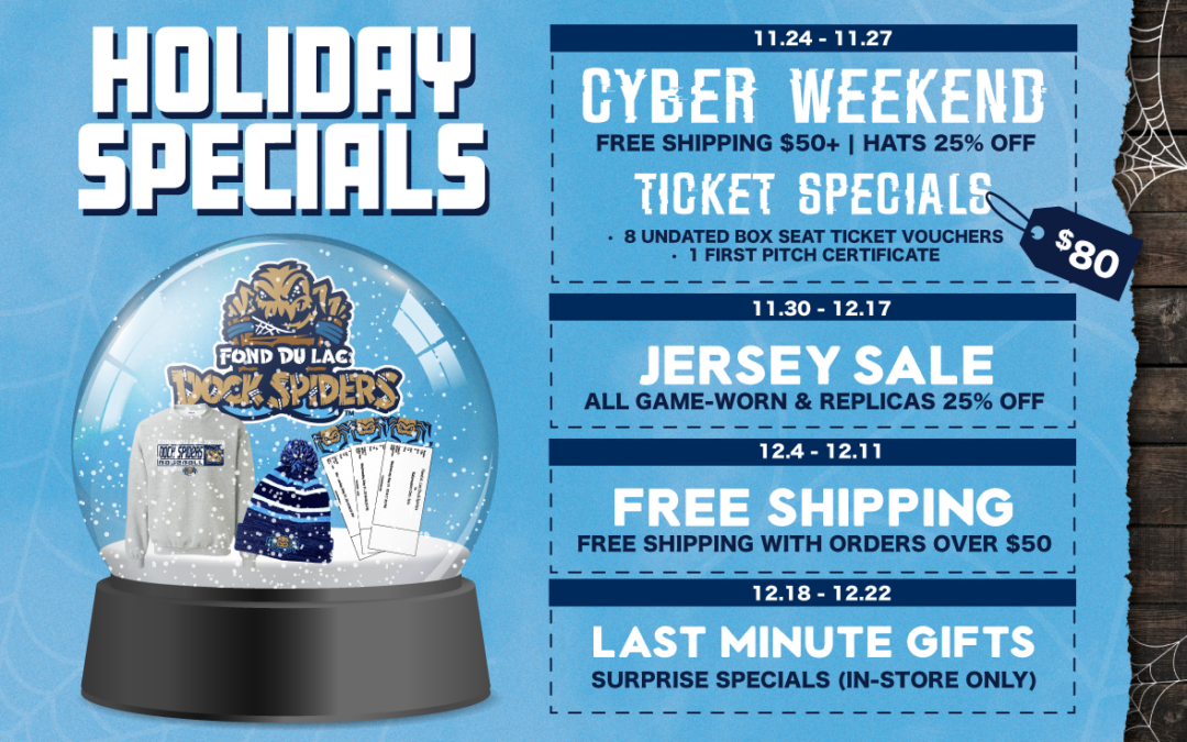 Dock Spiders Announce Merchandise and Ticket Specials for the Holiday Season