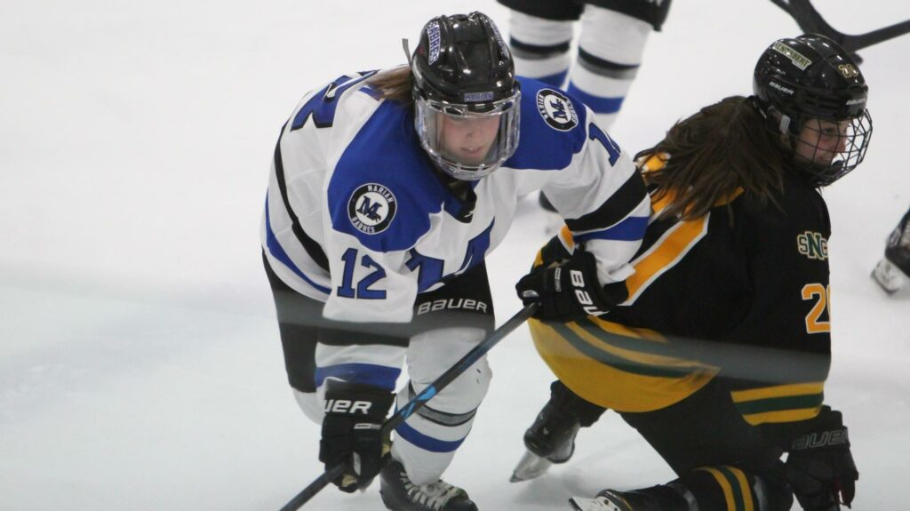 Women playing hockey