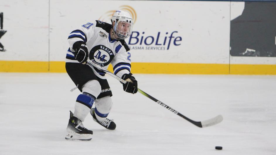 A man playing hockey