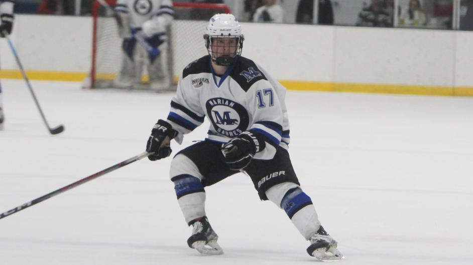 A man playing hockey
