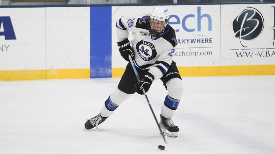 A man playing hockey