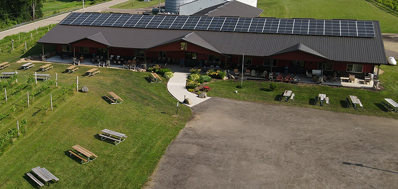 Overhead shot of a winery