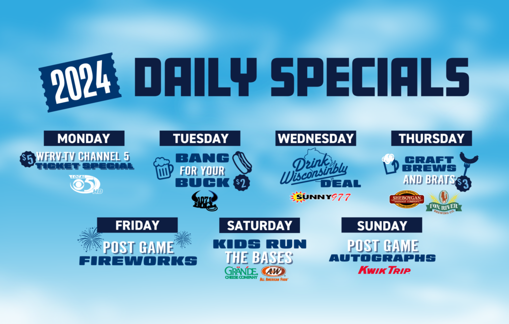 A flyer with daily specials