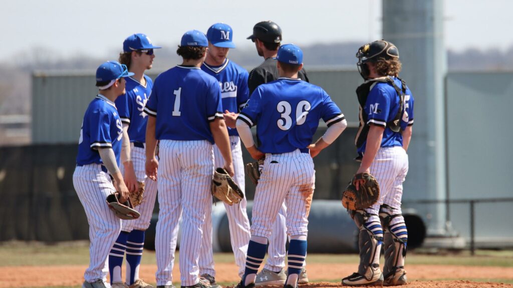 A group of men playing baseball