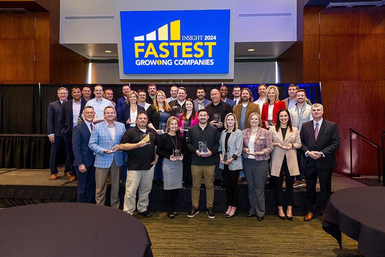 Large group at an awards ceremony