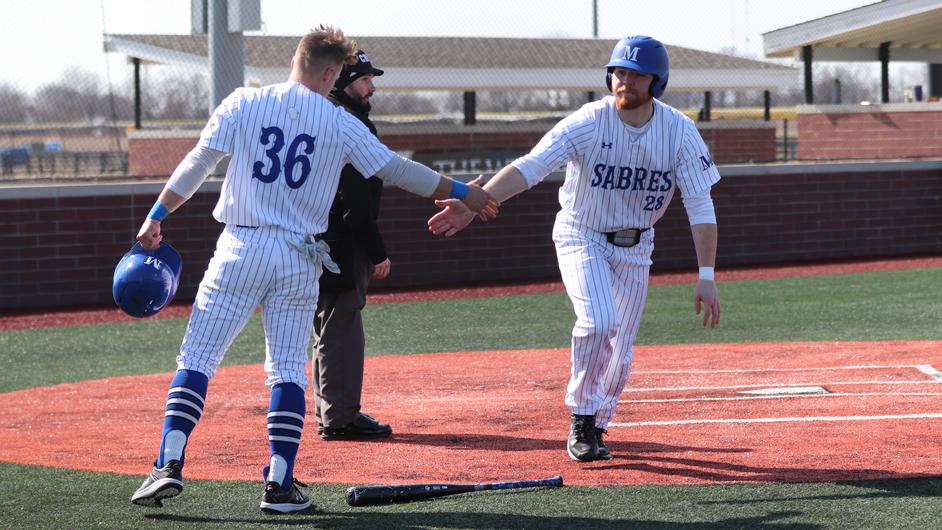 Men playing college baseball
