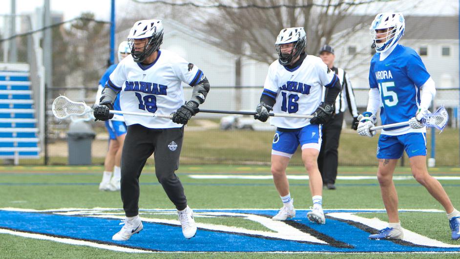 Men playing college lacrosse