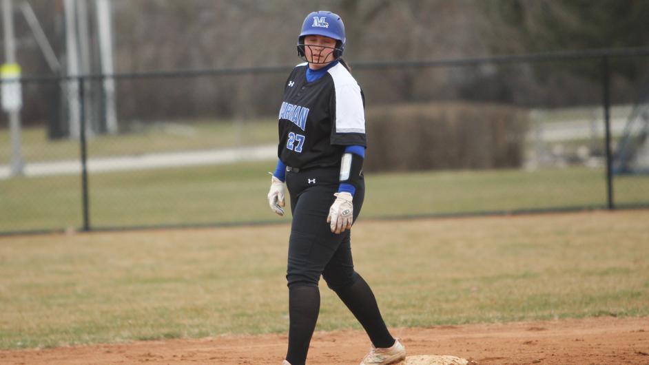 A female college softball player