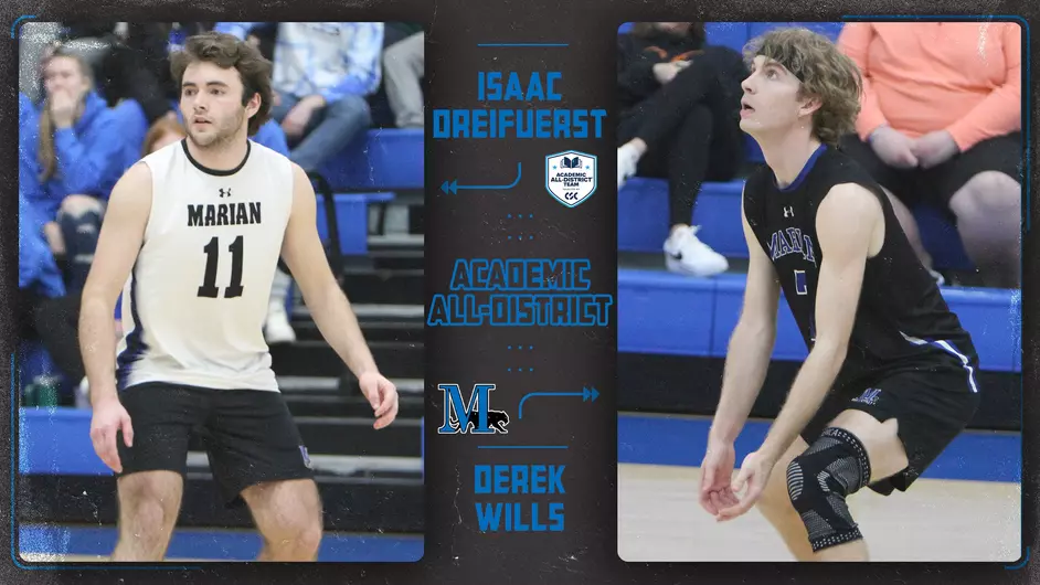 Two male volleyball players