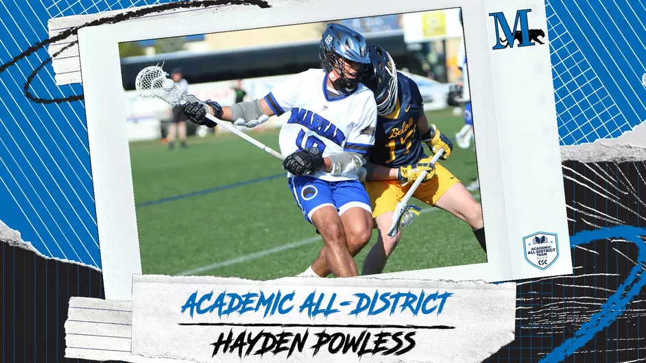 A man playing college lacrosse