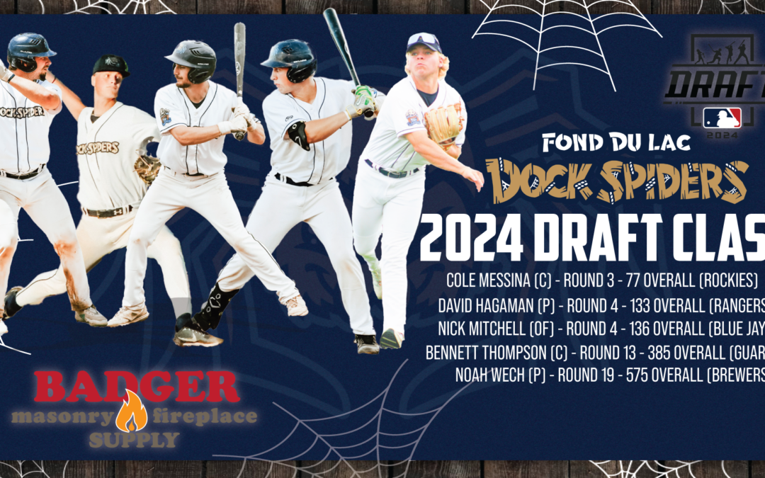 Five Dock Spiders Selected in 2024 MLB First-Year Player Draft
