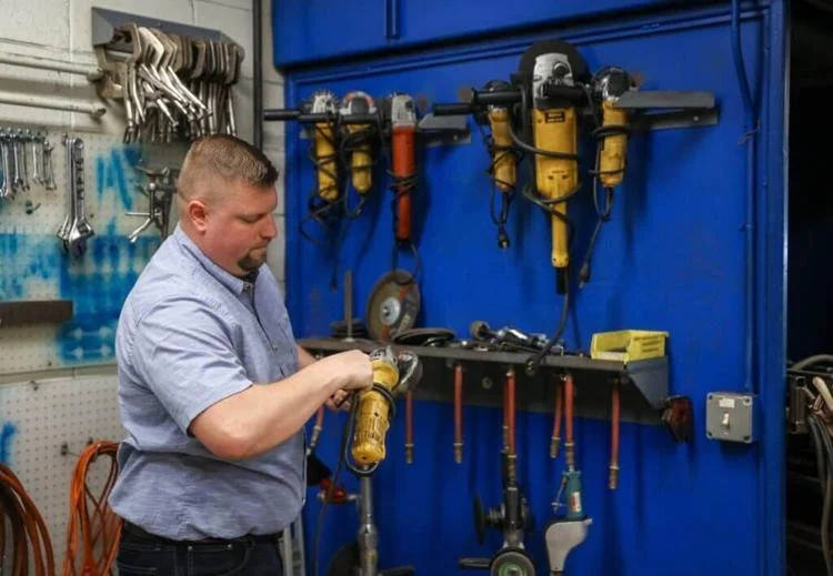 A man working with tools