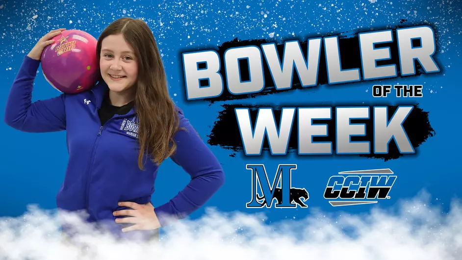 Female with a bowling ball for bowler of the week