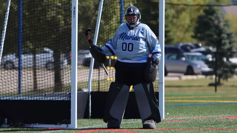 College field hockey goalie