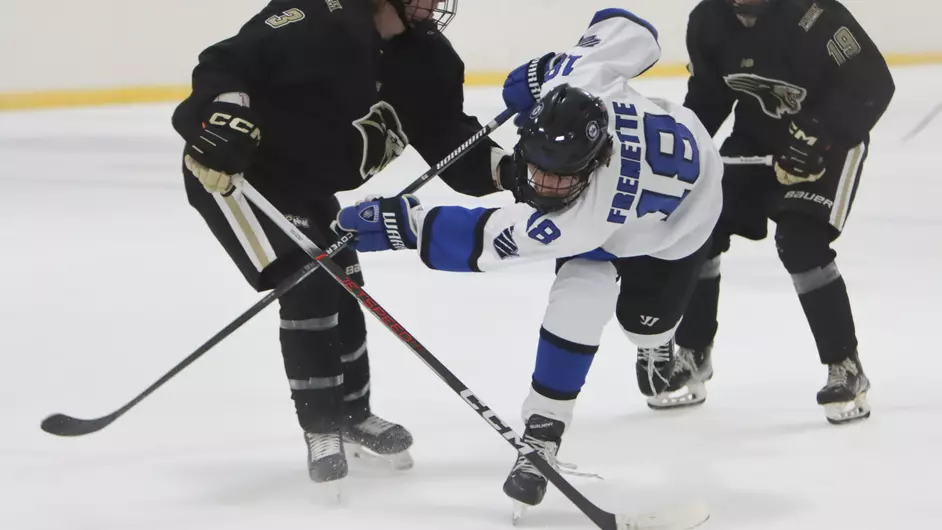 Men playing college hockey