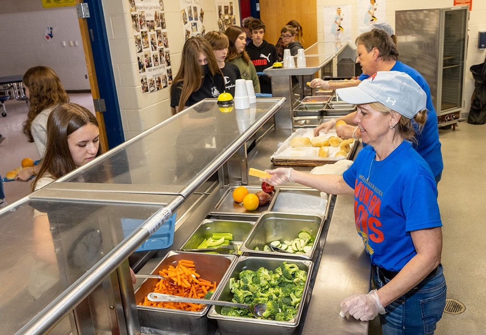 School lunch line