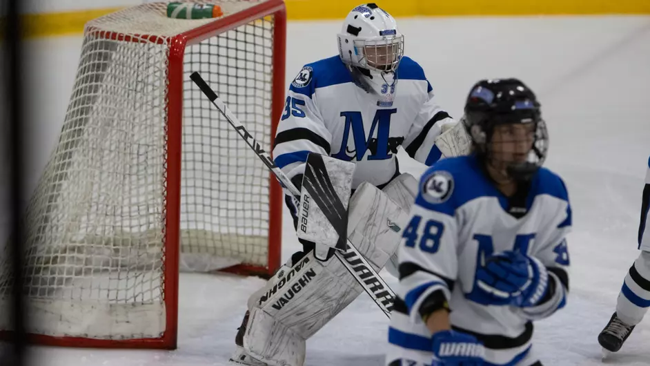 Women playing college hockey