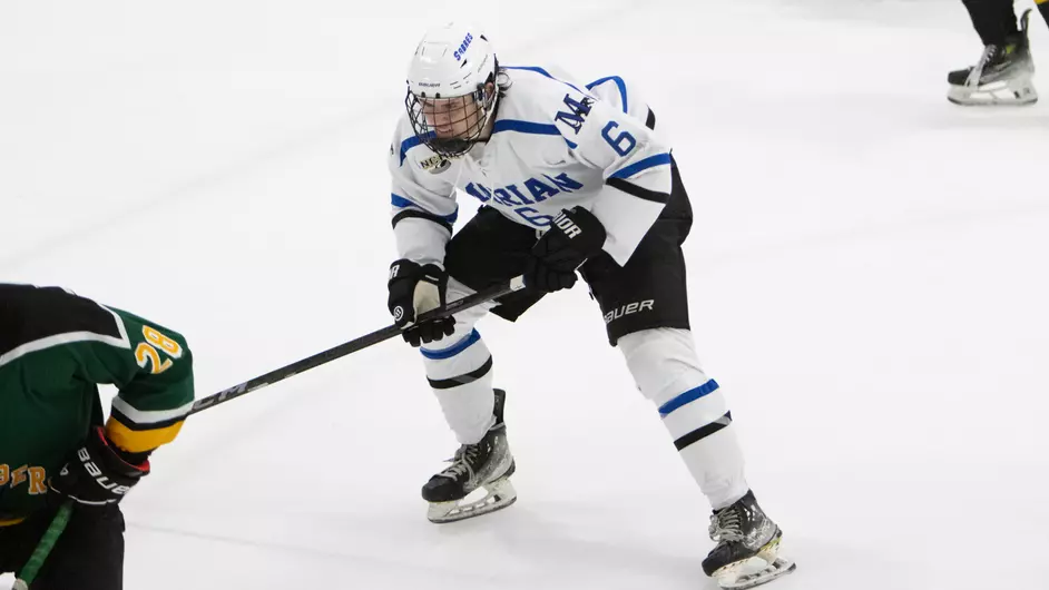Men playing college hockey