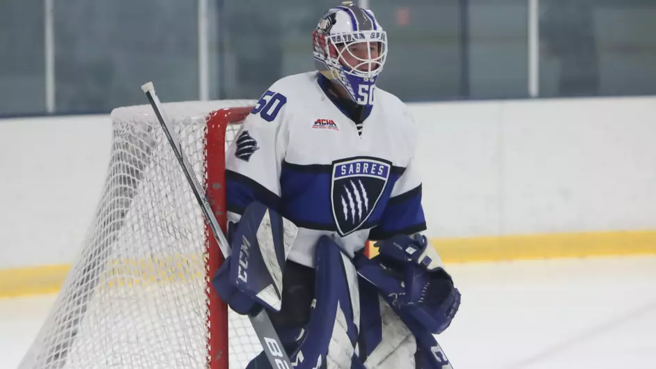 Men playing college hockey