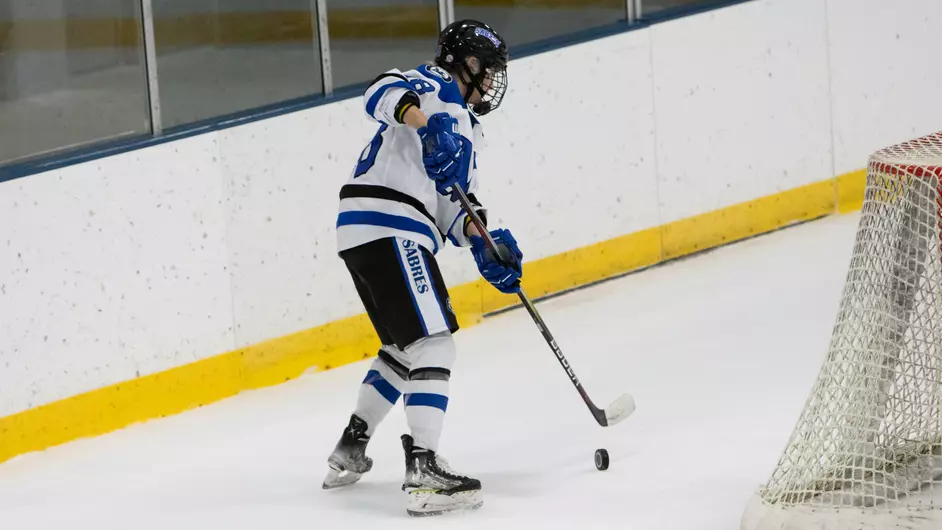 Women playing college hockey
