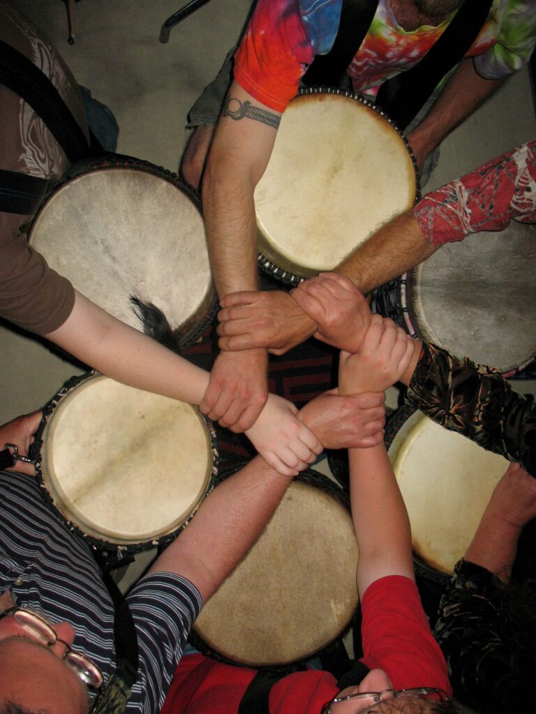 Hands on drums