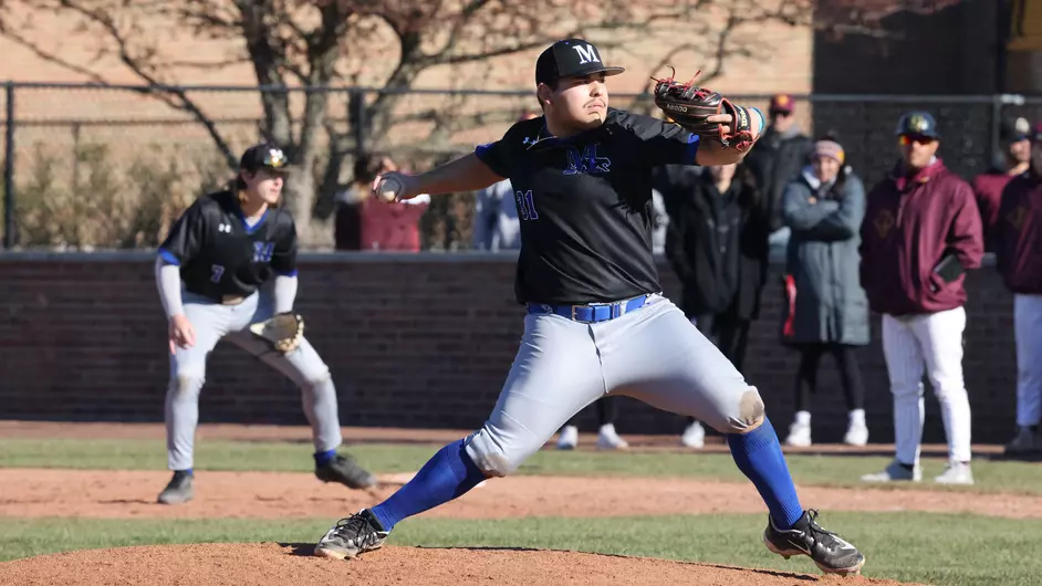 men playing college baseball