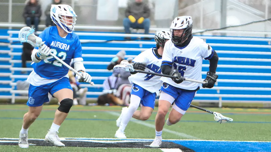 Men playing college lacrosse
