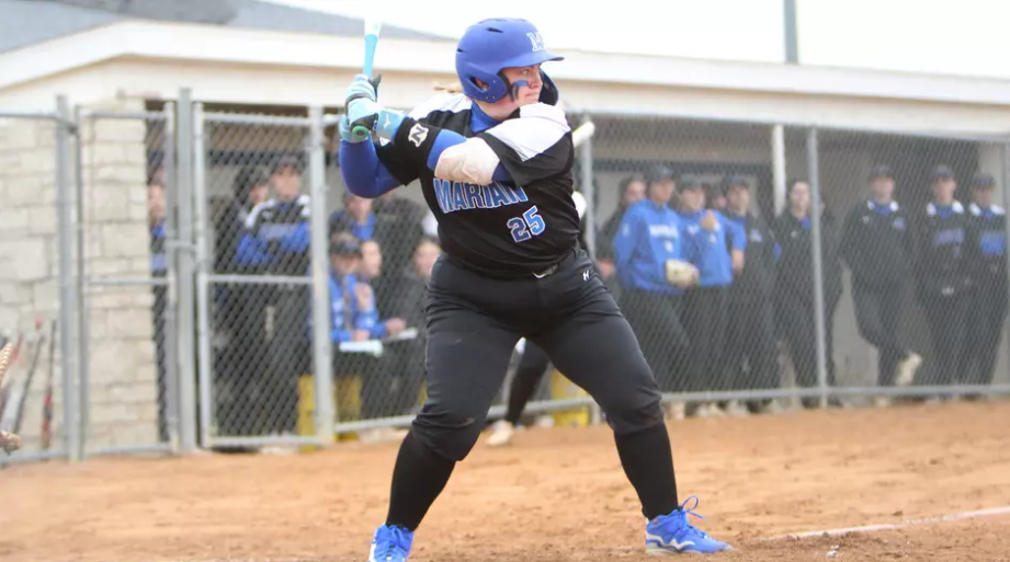 A female softball batter