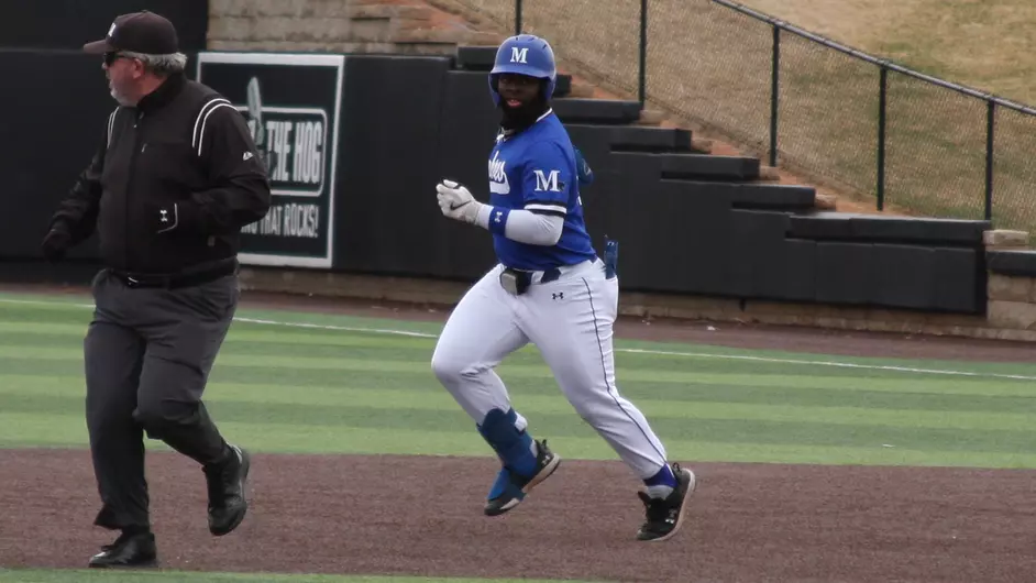 Men playing college baseball