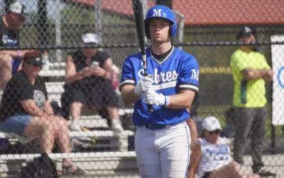 Sabre baseball splits pair of one-run games