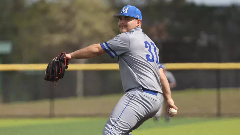 Men playing college baseball