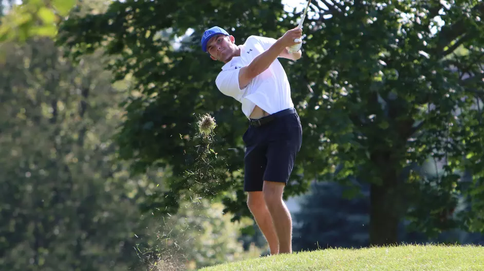 Men playing college golf