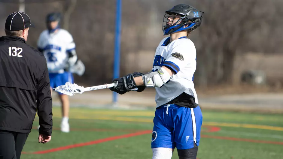 Men playing college lacrosse
